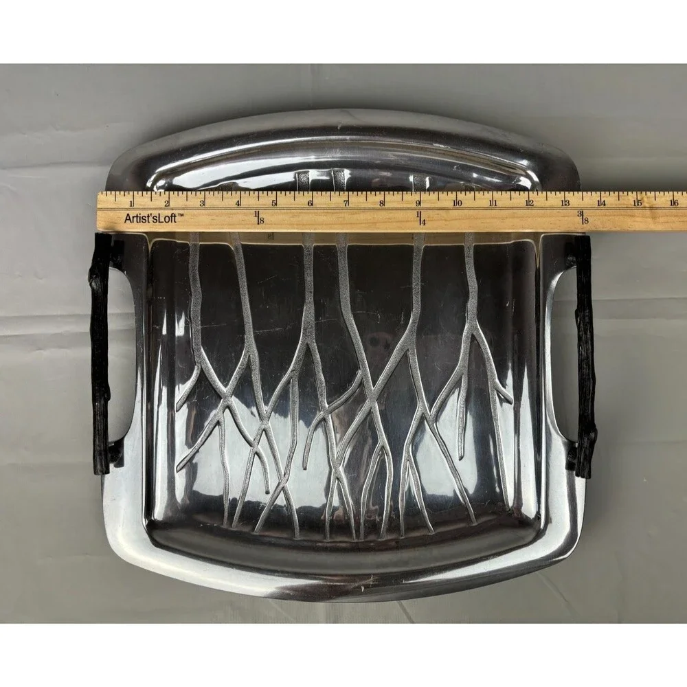 Lenox Park City Square Aluminum Serving Tray with Handles Approx 14